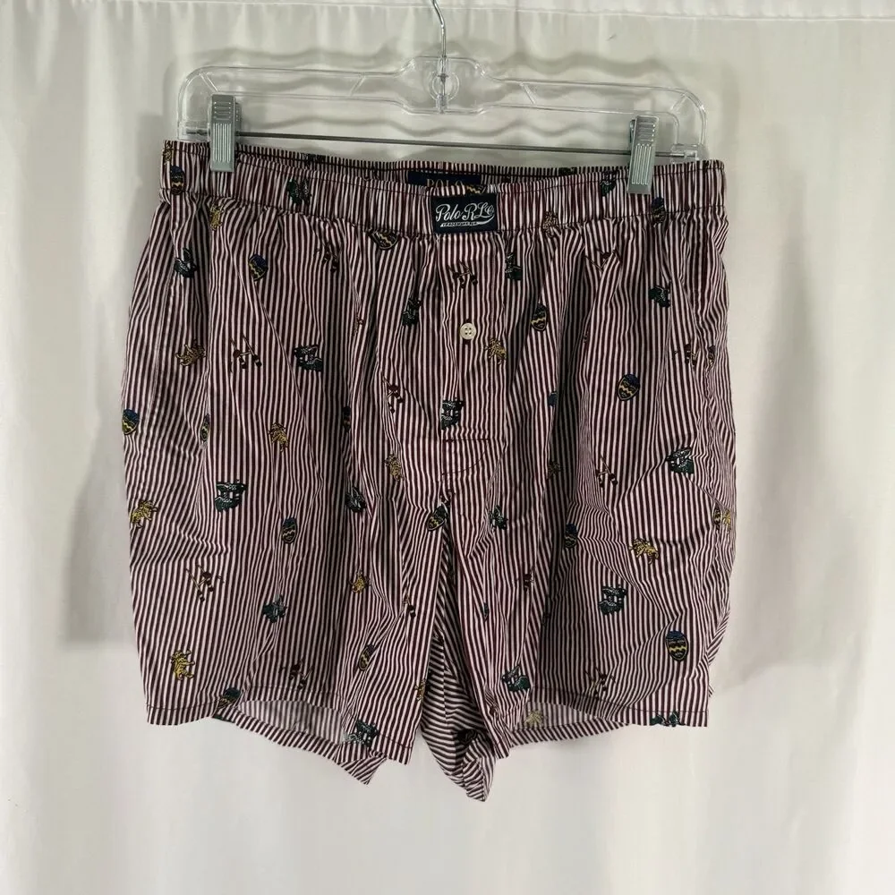 Polo Ralph Lauren Boxers Men s Large Red White Striped Pull On